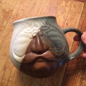 Vintge Pottery Craft Stoneware Mustache Coffee Mug